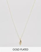 Nylon Gold Plated Necklace With Shell Charm - Gold Plated