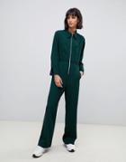 Asos White Zip Front Jumpsuit-green