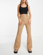 Vero Moda Tailored Flared Pants In Camel-neutral