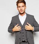 Selected Homme Exclusive Gingham Suit Jacket In Skinny Fit - Gray