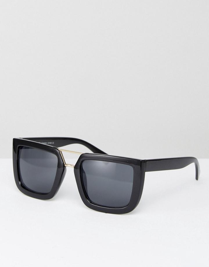 7x Black Square Sunglasses - Black