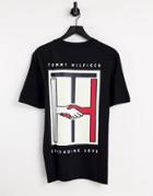 Tommy Hilfiger One Planet Capsule Unisex Back Print T-shirt In Black