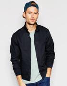 Brave Soul Cotton Harrington Jacket - Navy