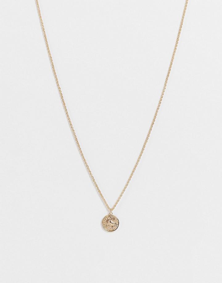 Designb Coin Pendant In Gold