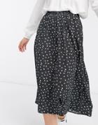 Jdy Ora A Line Midi Skirt In Black Floral