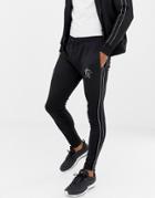 Gym King Skinny Sweatpants In Black With Side Stripes - Black