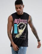 Asos The Buzzcocks Sleeveless Band T-shirt With Extreme Dropped Armhole - Black