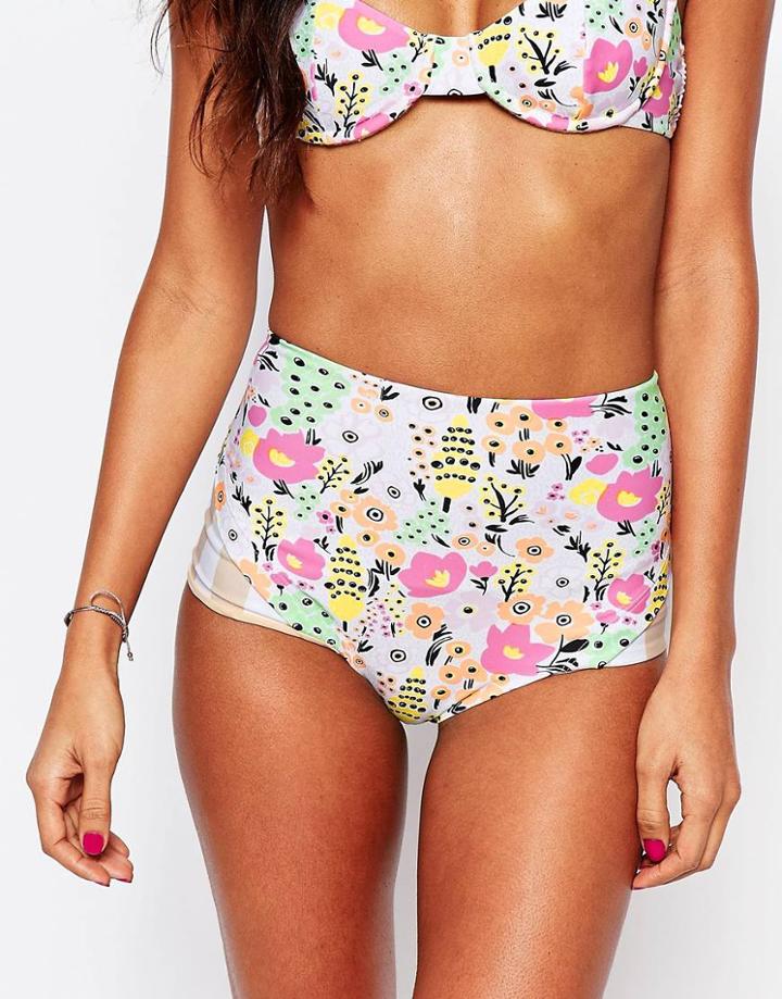 Lolli Springtime High Waisted Bikini Bottoms - Multi