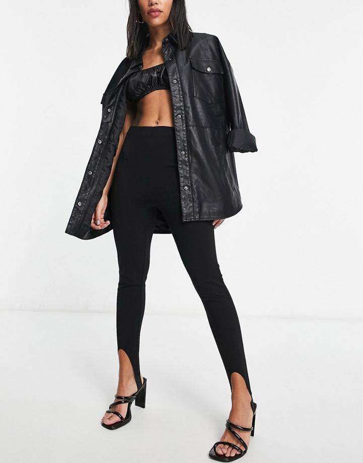 Asos Design Jersey Glam Suit Super Skinny Stirrup Pants-black