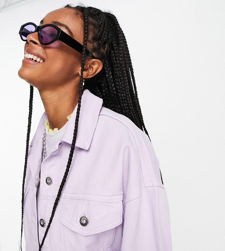 Collusion Denim Jacket In Violet-purple
