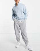 Asos Design Oversized Sweatpants In Gray Fleece-grey