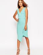 Asos Bandage Asymmetric Body-conscious Dress - Mint