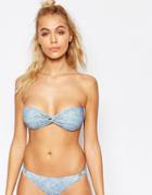 Billabong Washed Denim Bandeau Bikini Top - Denim