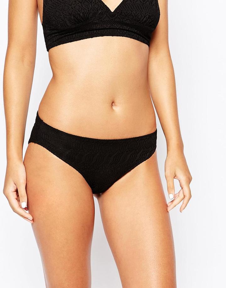Monki Crochet Bikini Bottom - Black