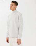 Asos White Boxy Sweater In Ice Gray Structured Knit - Gray