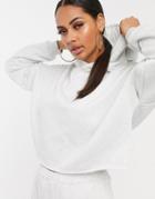 Asos Design Oversized Hoodie Two-piece In White Marl-gray
