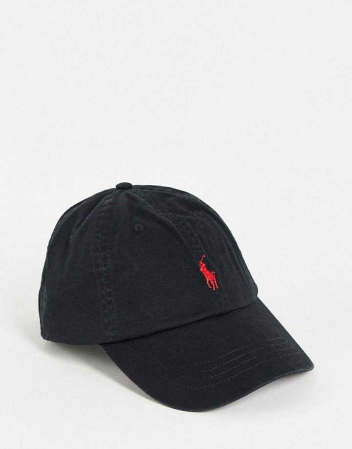 Polo Ralph Lauren Cap In Black With Gold Logo