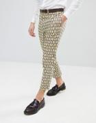 Devil's Advocate Geometric Print Cropped Pants-yellow