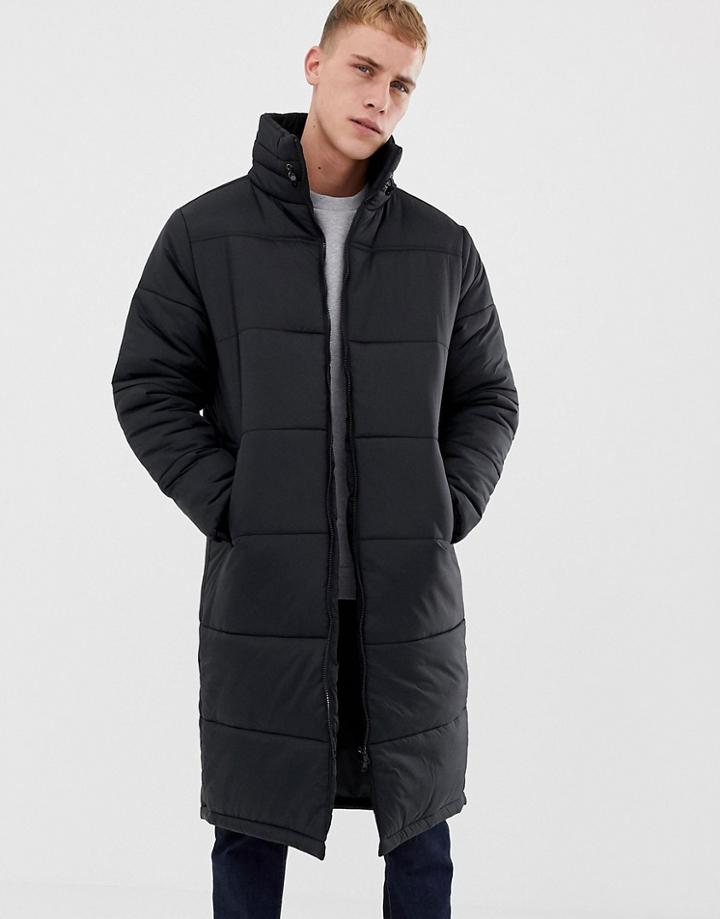 Another Influence Longline Quilted Jacket - Black