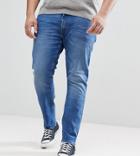Lee Plus Luke Skinny Jeans In Midwash - Blue