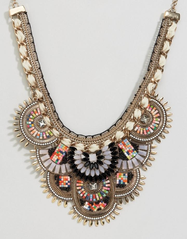 Aldo Multi Bead Statement Necklace - Gold