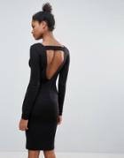 Vila Open Back Sweater Dress - Black