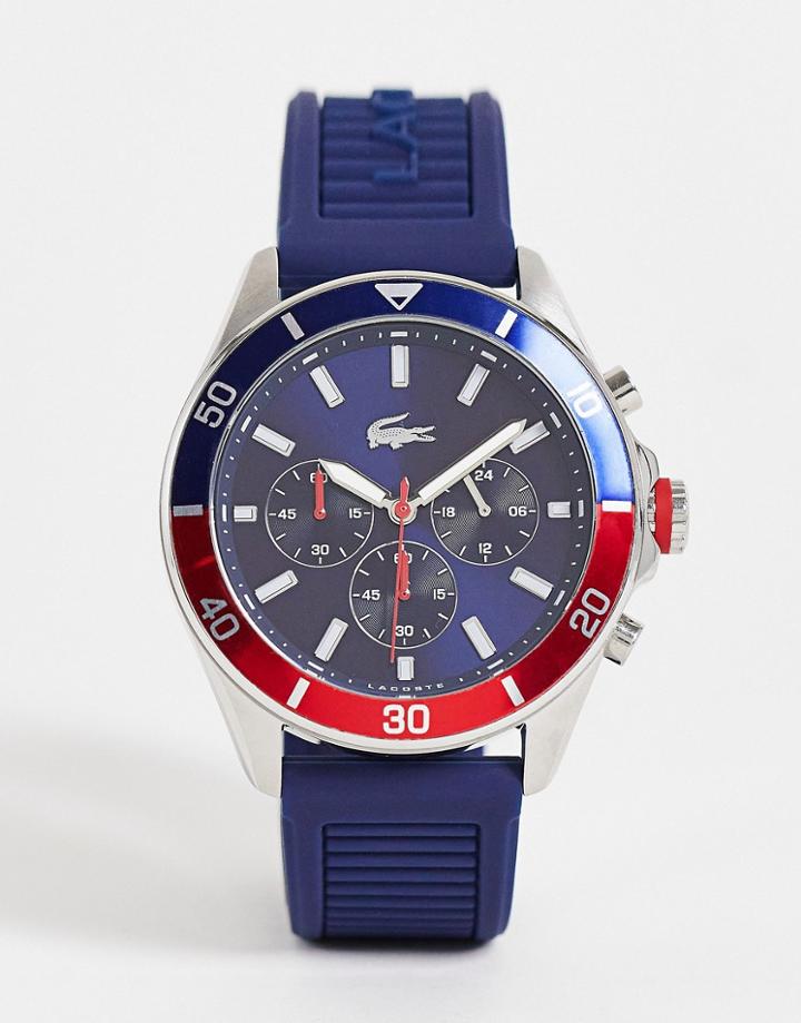 Lacoste Men's Chronograph Silicone Watch In Navy 2011154