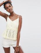 First & I Peplum Cami Top - Beige