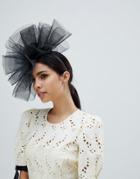 Elegance Fascinator Hat With Netting - Black
