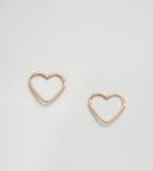 Kingsley Ryan Rose Gold Cut Out Heart Ear Stud Earrings - Gold