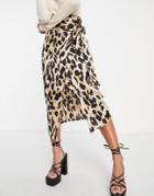 Never Fully Dressed Wrap Midi Skirt In Leopard Print - Part Of A Set-brown
