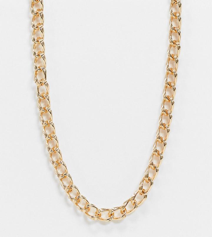 Reclaimed Vintage Inspired Classic Chunky Chain Necklace-gold