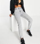 River Island Tall High Rise Mom Jean In Gray