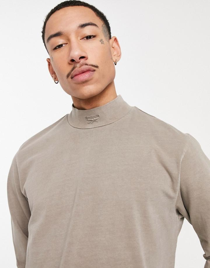 Reebok Classics Long Sleeve T-shirt In Natural Dye Brown
