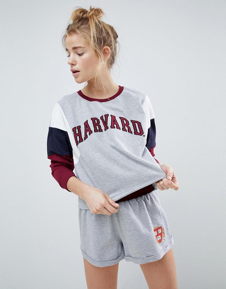 Asos Lounge Harvard Sweater - Gray