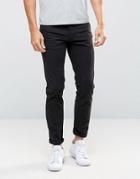 Pull & Bear Slim 5 Pocket Jeans In Black - Black