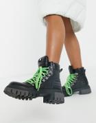 Koi Footwear Ephemeris Vegan Chunky Boots In Black