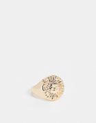 Asos Design Ring With Sun In Gold Tone