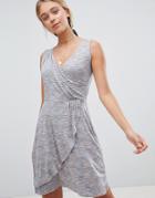 Gilli Drape Front Midi Dress - Gray