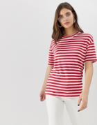 Kings Of Indigo Stripe T Shirt - Red