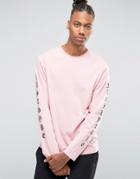Hype Long Sleeve T-shirt With Arm Print - Pink
