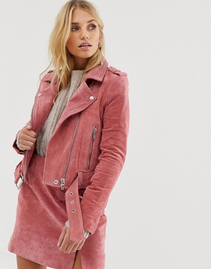 Blank Nyc Suede Biker Jacket - Orange