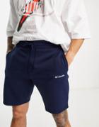 Columbia Logo Fleece Shorts In Navy