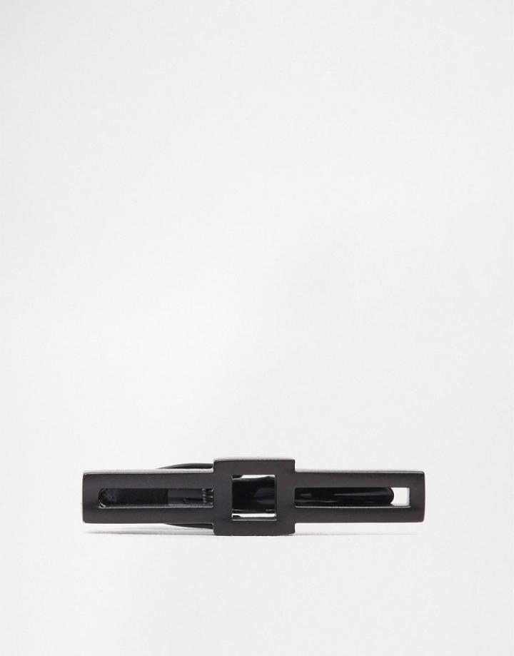 Asos Tie Bar With Square In Black - Black