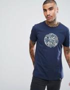 Pretty Green Paisley Applique Logo T-shirt In Navy - Navy