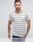 Jack & Jones Vintage T-shirt With Stripe And Pocket - Gray