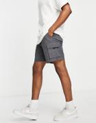 New Look Relaxed Fit Short With Pockets In Dark Gray