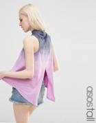 Asos Tall T-shirt In Tie Dye With Split Back - Multi