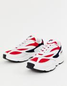 Fila White Red And Navy Venom Sneakers - White
