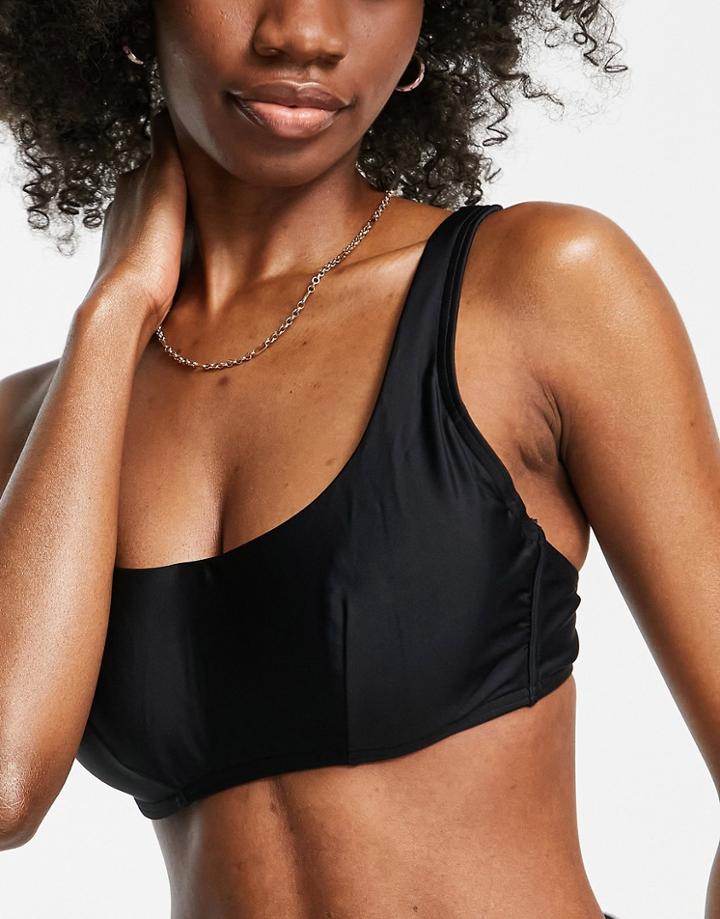 Figleaves Fuller Bust Square Scoop Bikini Top In Black
